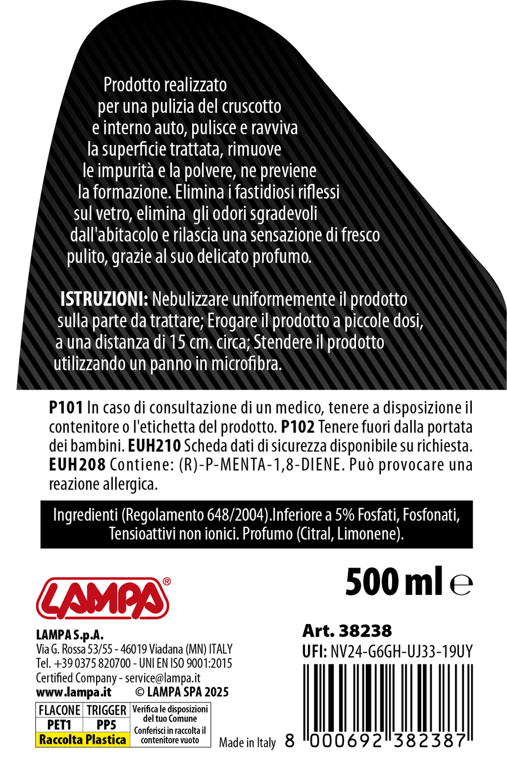 Gran Pree, pulisci cruscotti - 500 ml - Semi-opaco