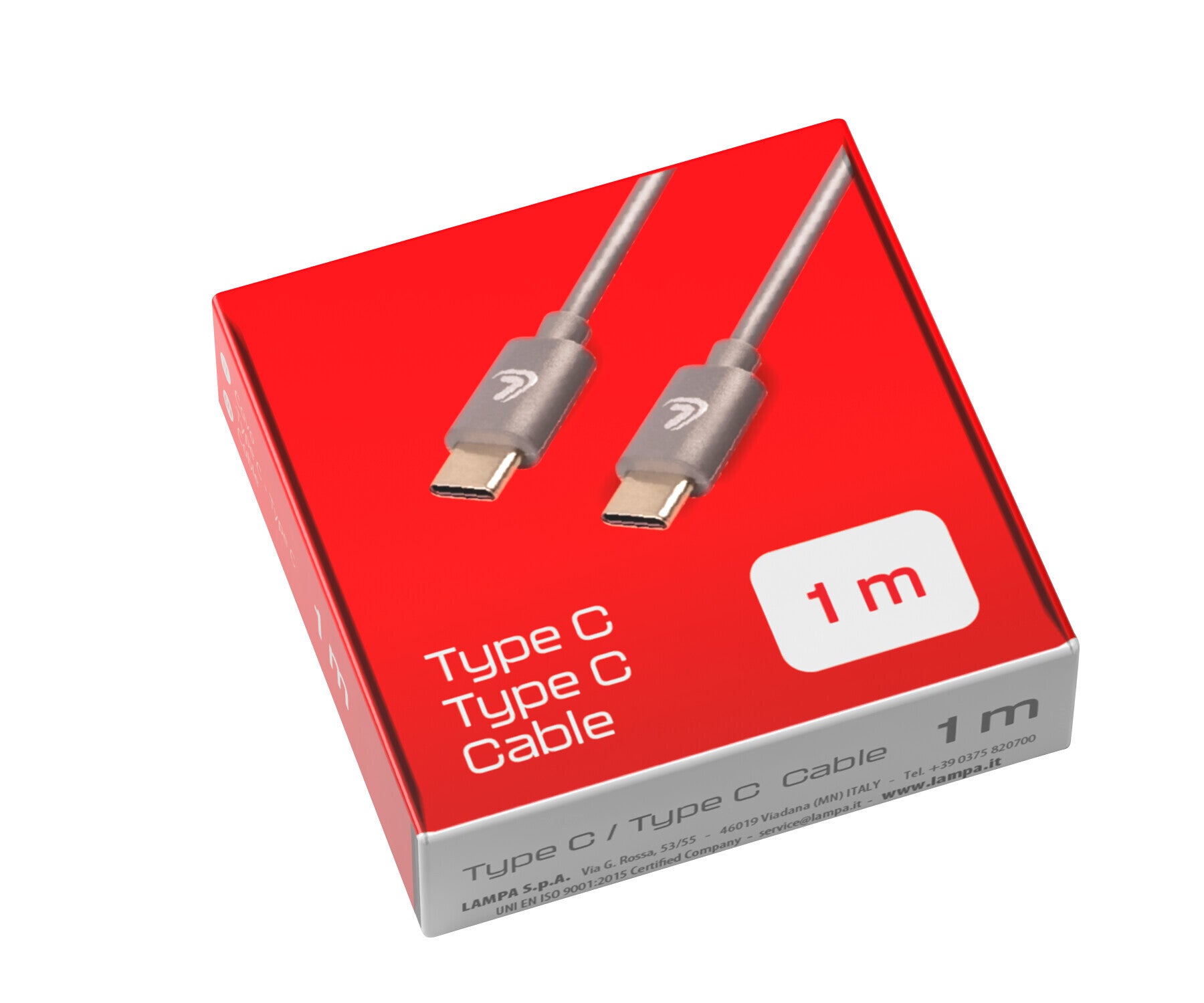 Linea Essentials, Cavo Usb C > Usb C - 100 cm - Grigio