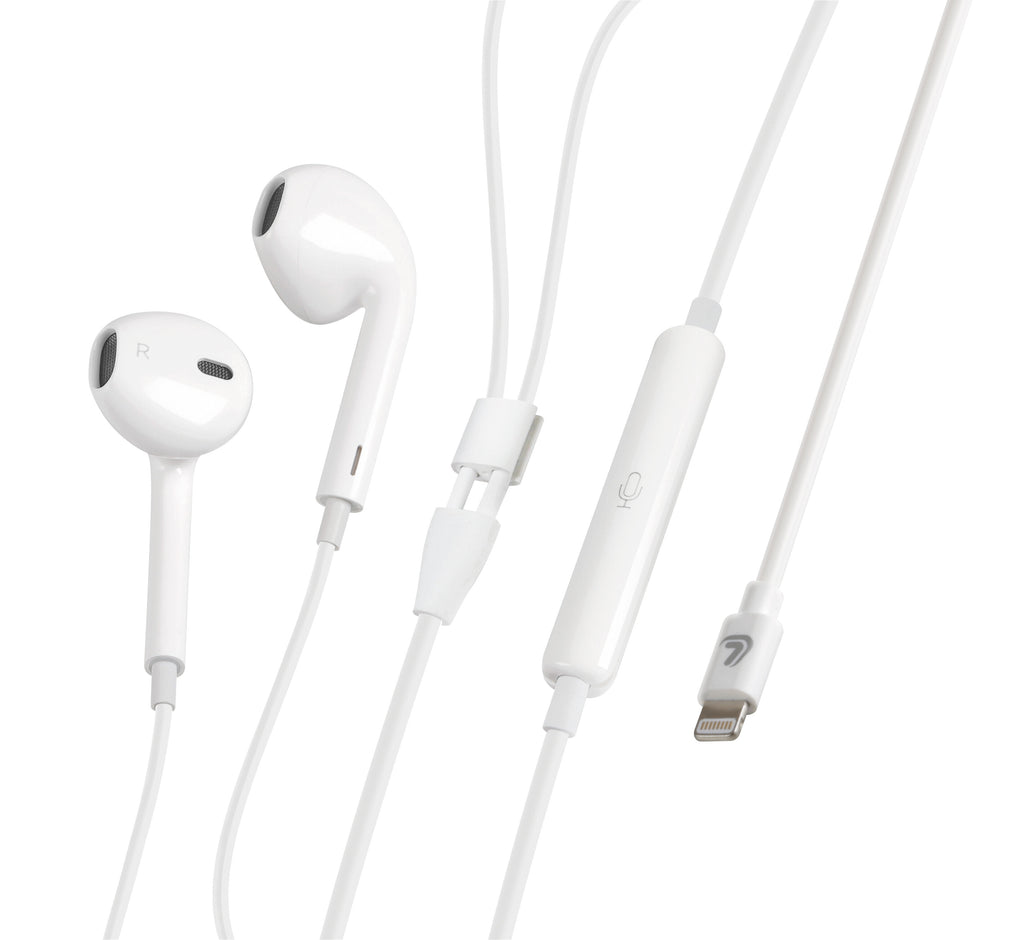 Linea Essentials, auricolari con microfono cavo Apple 8 Pin - 120 cm - Bianco