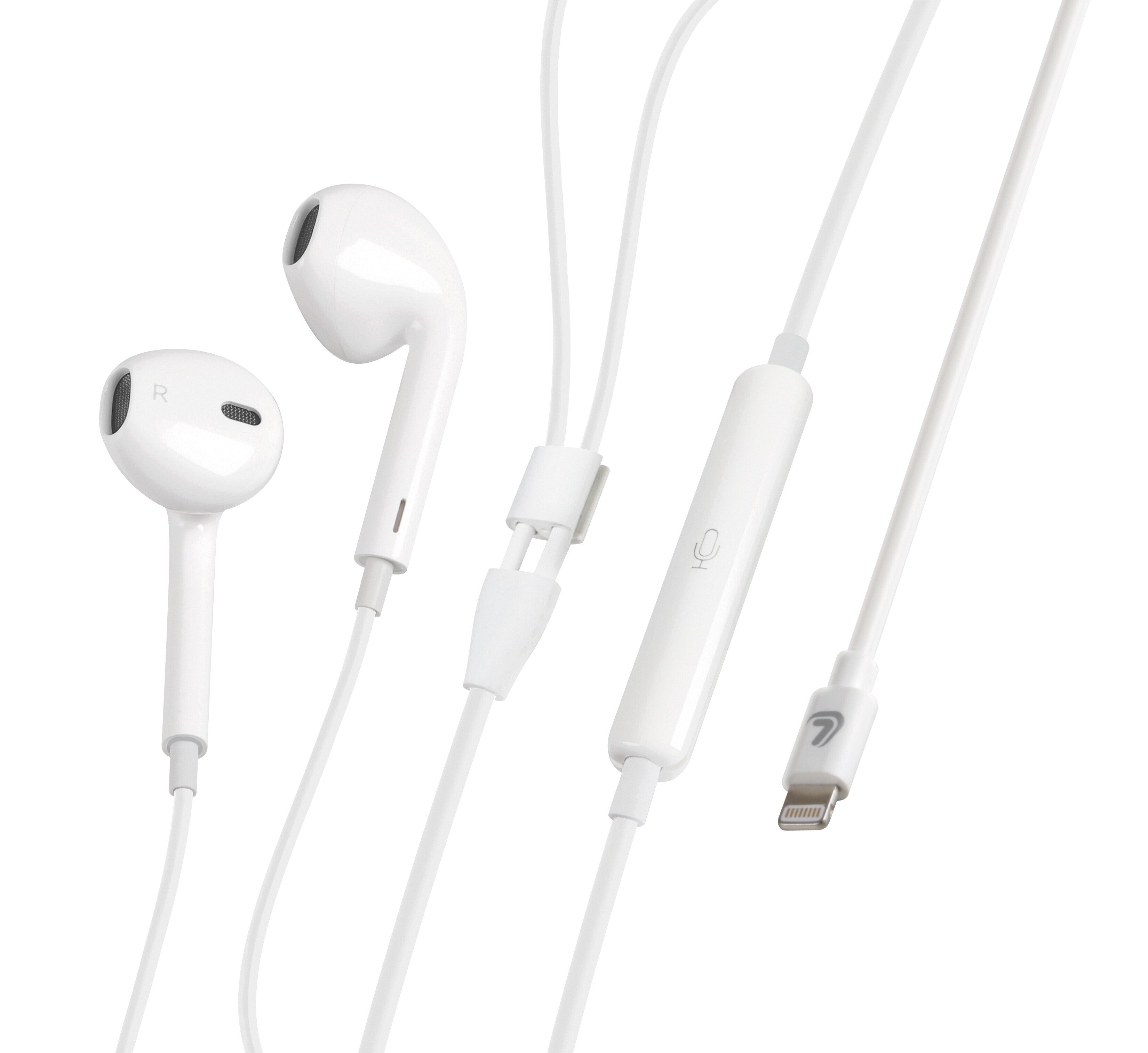 Linea Essentials, auricolari con microfono cavo Apple 8 Pin - 120 cm - Bianco