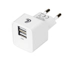 Linea Essentials, caricabatteria da rete con 2 porte Usb (A+A) - 2400 mA - 12W - 220/240 VAC