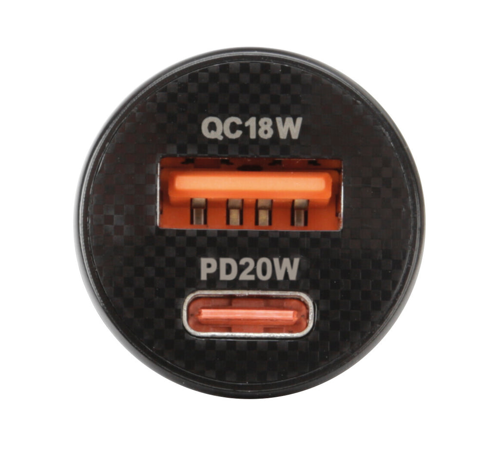Linea Essentials, caricabatteria 2 porte Usb (A+C) - PD 20W - 12/24V