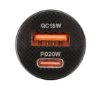 Linea Essentials, caricabatteria 2 porte Usb (A+C) - PD 20W - 12/24V