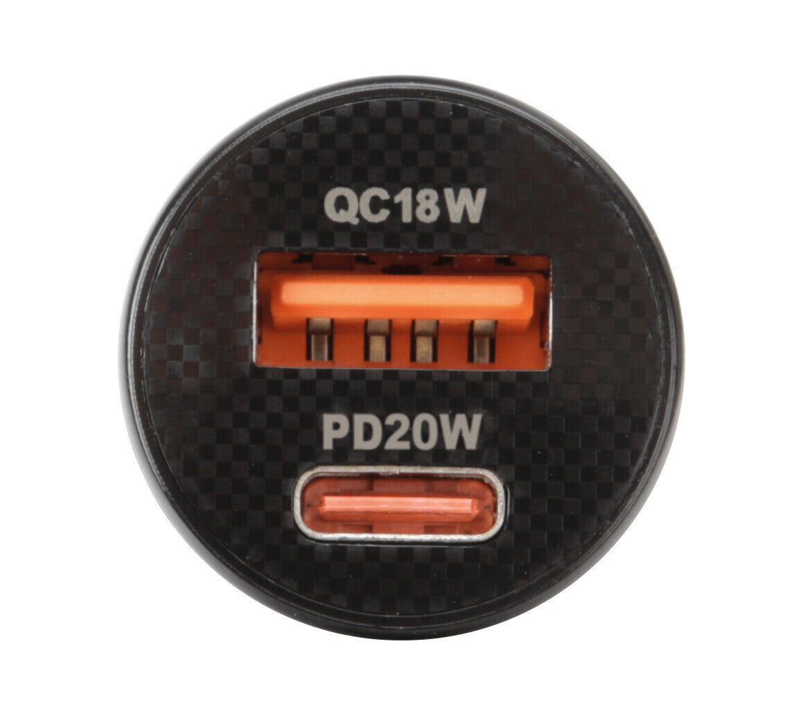 Linea Essentials, caricabatteria 2 porte Usb (A+C) - PD 20W - 12/24V