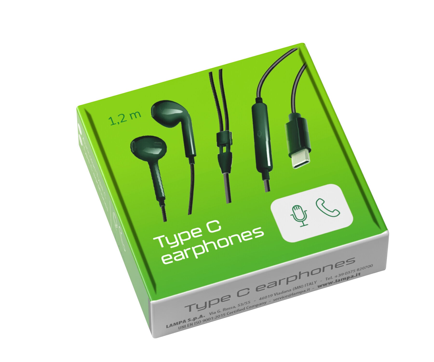 Linea Essentials, auricolari con microfono cavo Usb Type-C - 120 cm - Nero