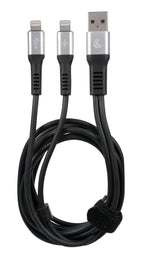 Cavo con doppio connettore, Usb > Apple 8 Pin - 100 cm - Nero