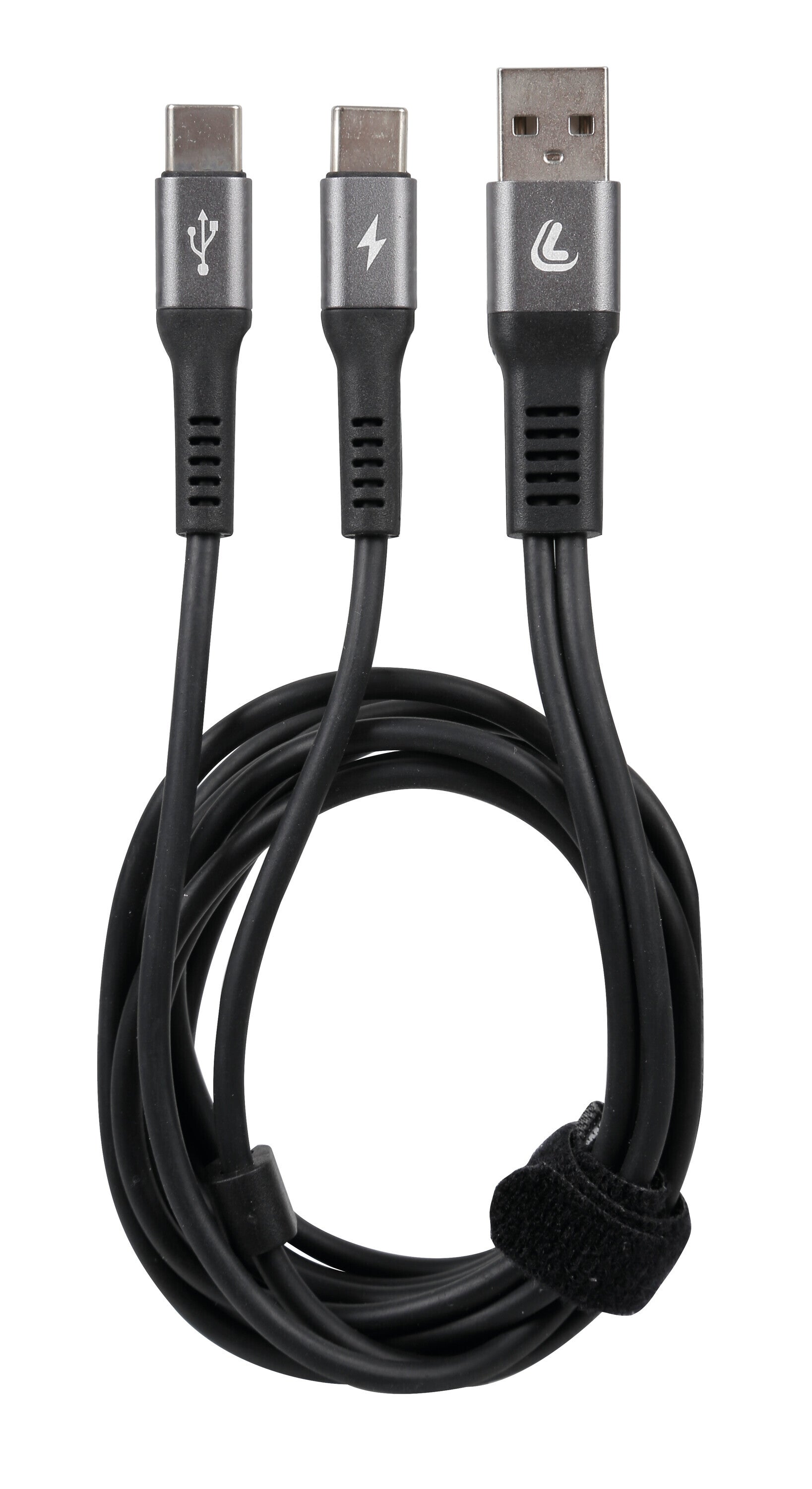 Cavo con doppio connettore, Usb > Type-C - 100 cm - Nero
