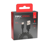 Cavo a spirale Usb > Usb Type-C - 100 cm - Nero