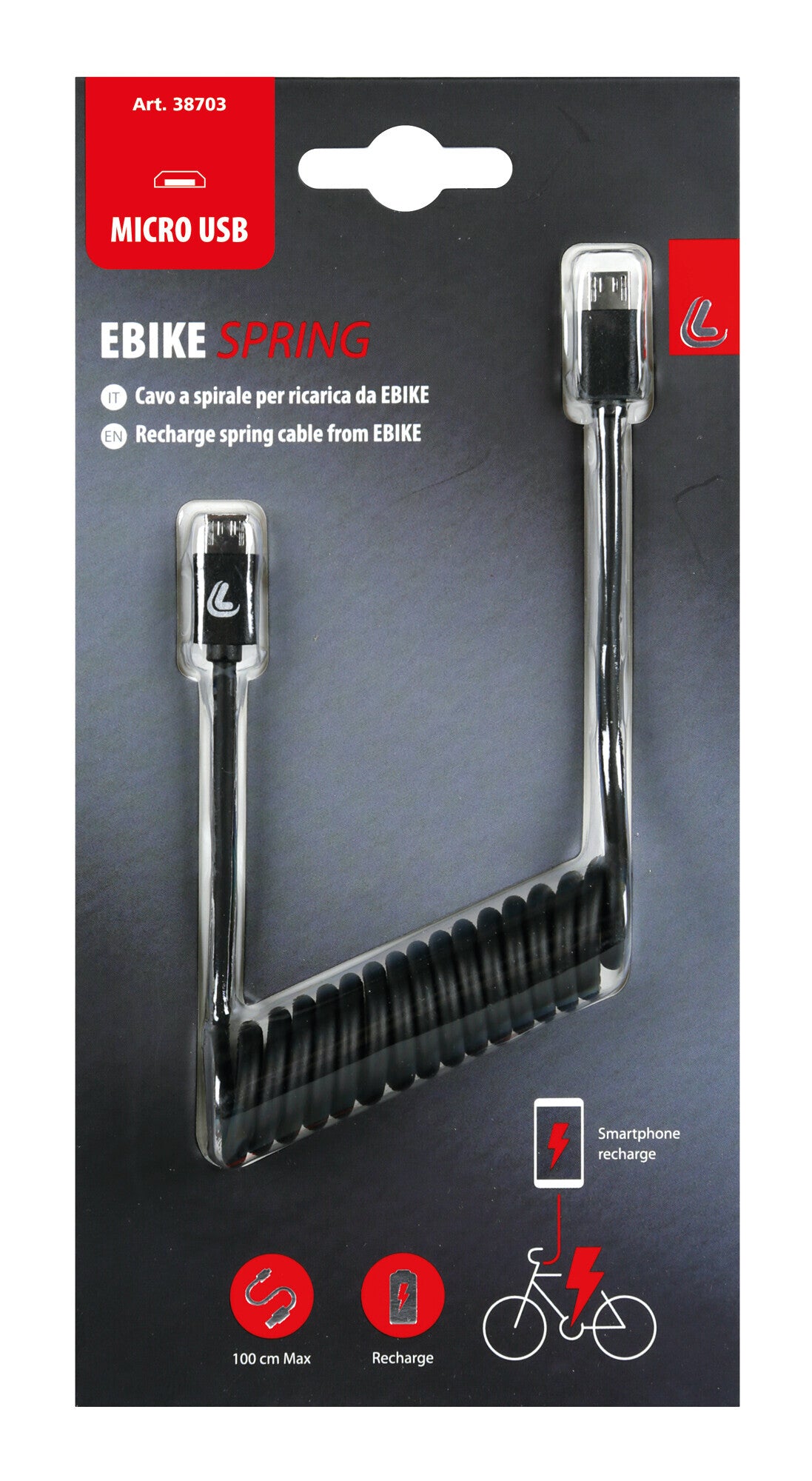 Cavo a spirale per Ebike, Micro Usb > Micro Usb