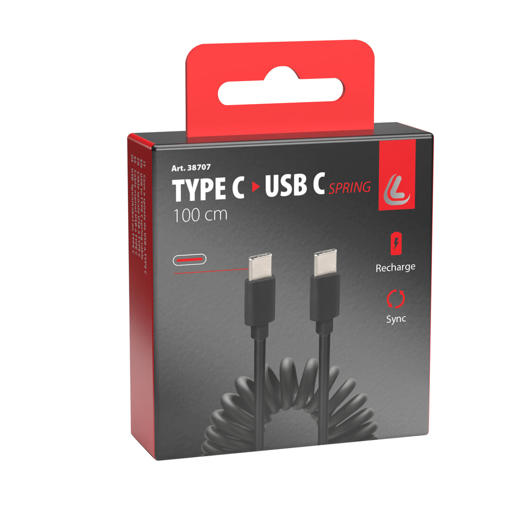 Cavo a spirale Usb Type-C > Type-C - 100 cm