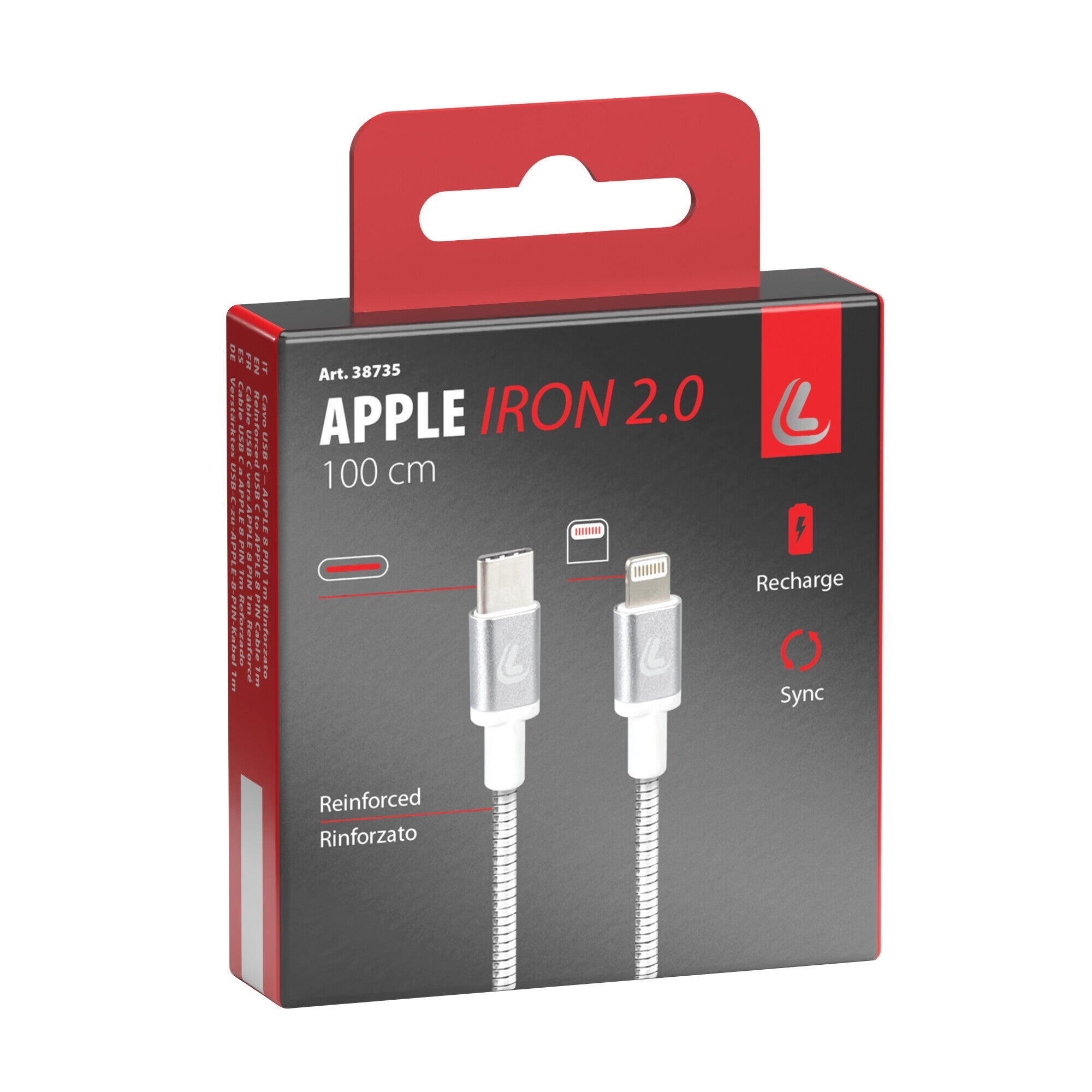 Iron 2.0, cavo Usb Type-C > Apple 8 Pin - 100 cm