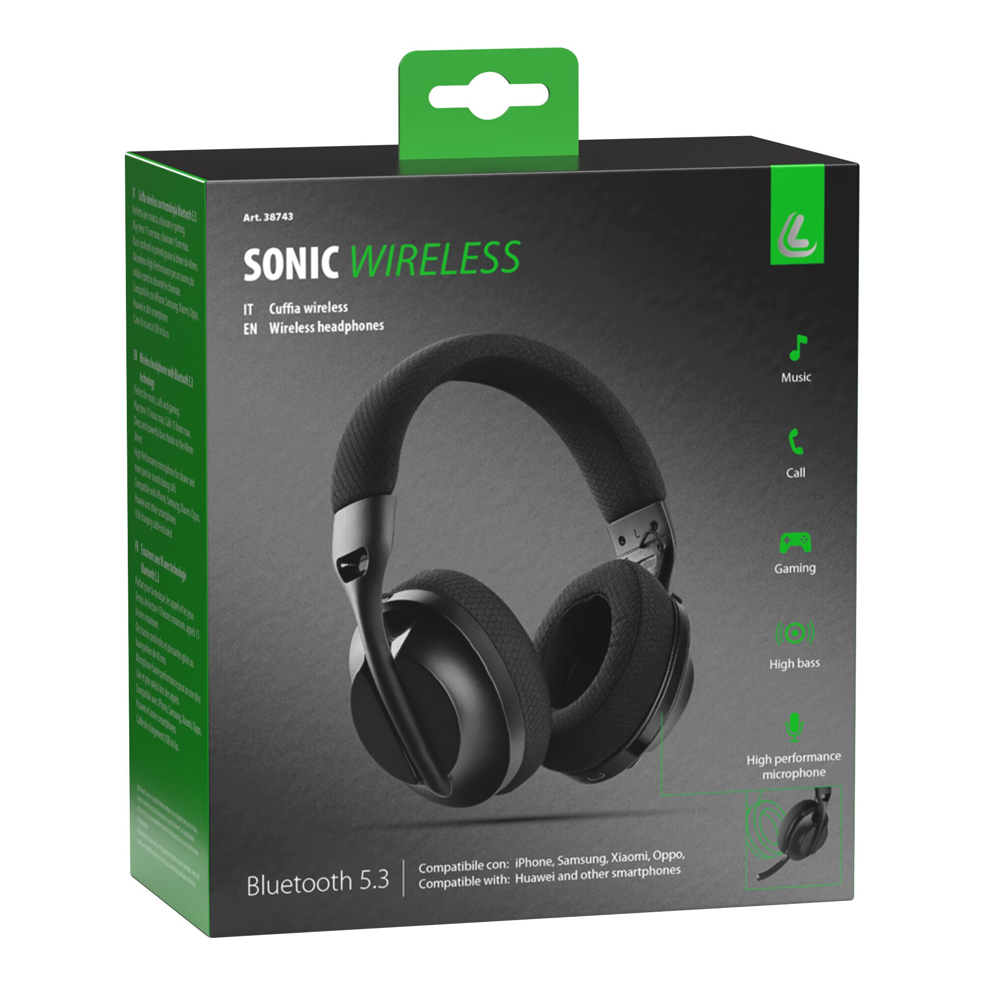 Sonic Wireless, cuffia wireless con tecnologia bluetooth 5.3