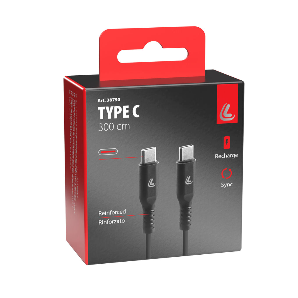 Cavo Usb Type-C > Type-C - 300 cm - Nero