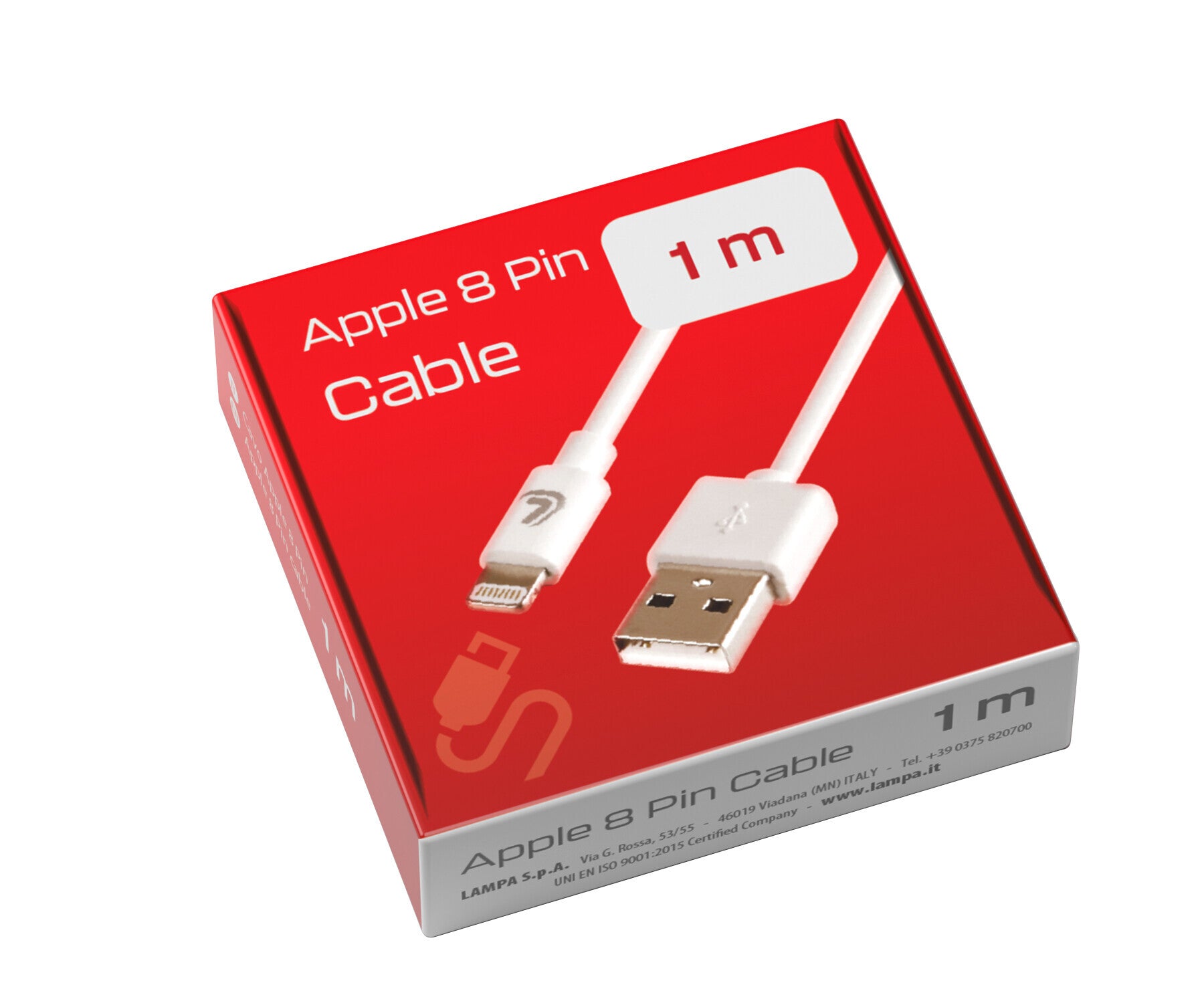 Linea Essentials, Cavo Usb > Apple 8 Pin - 100 cm - Bianco
