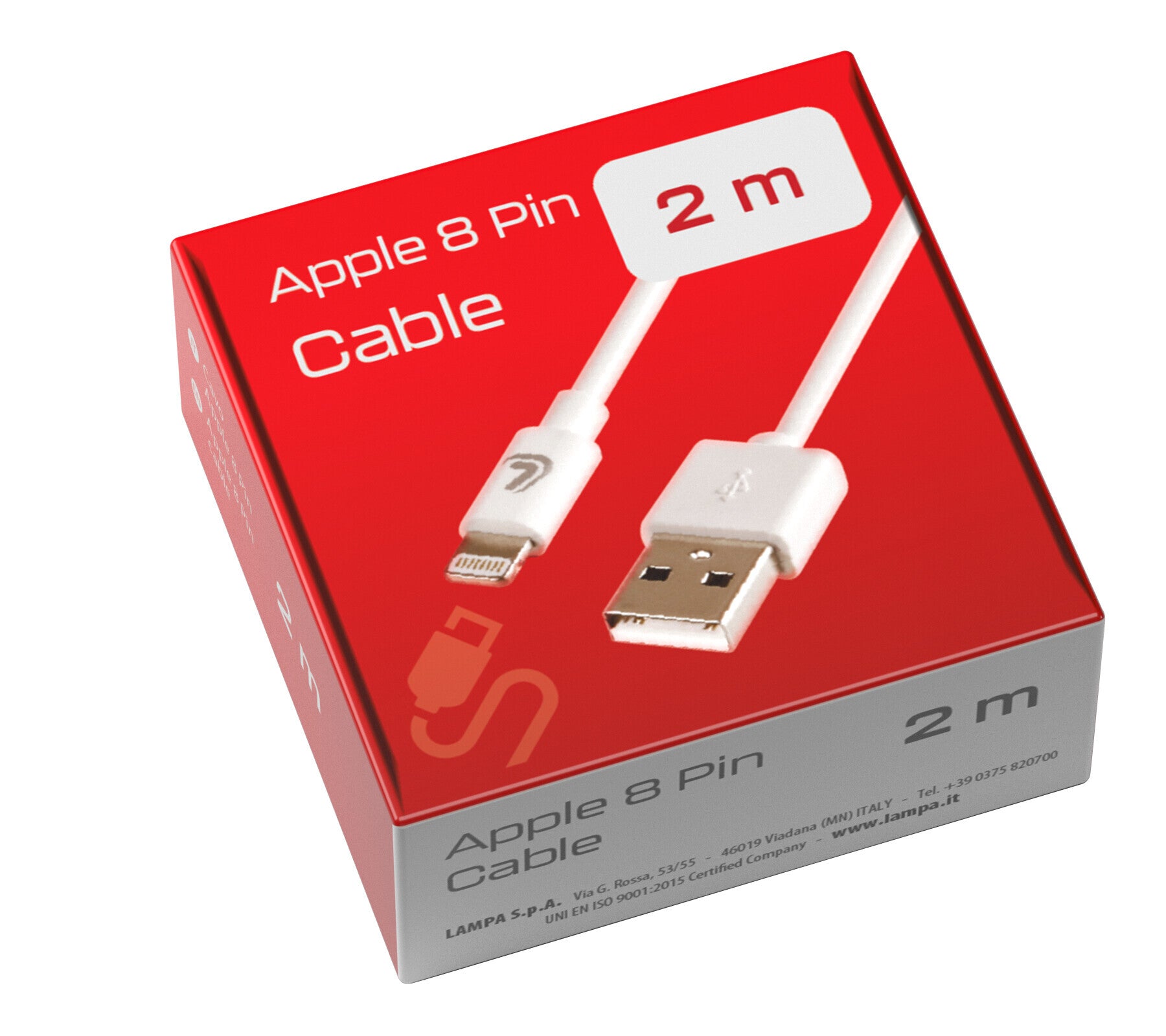 Linea Essentials, Cavo Usb > Apple 8 Pin - 200 cm - Bianco