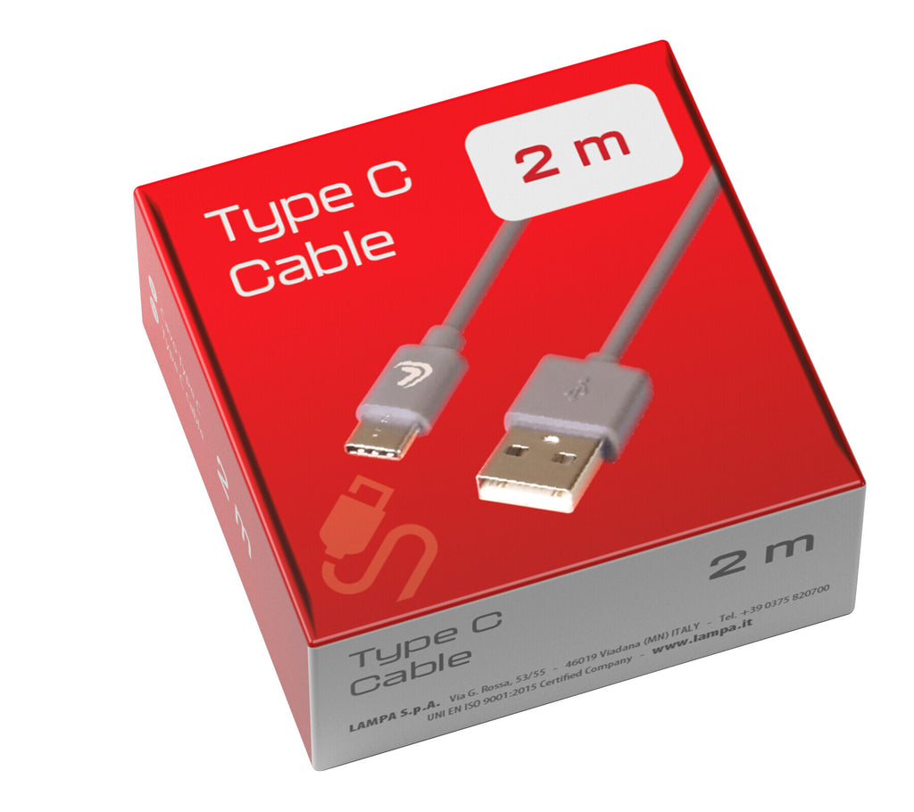 Linea Essentials, Cavo Usb > Usb Type-C - 200 cm - Grigio