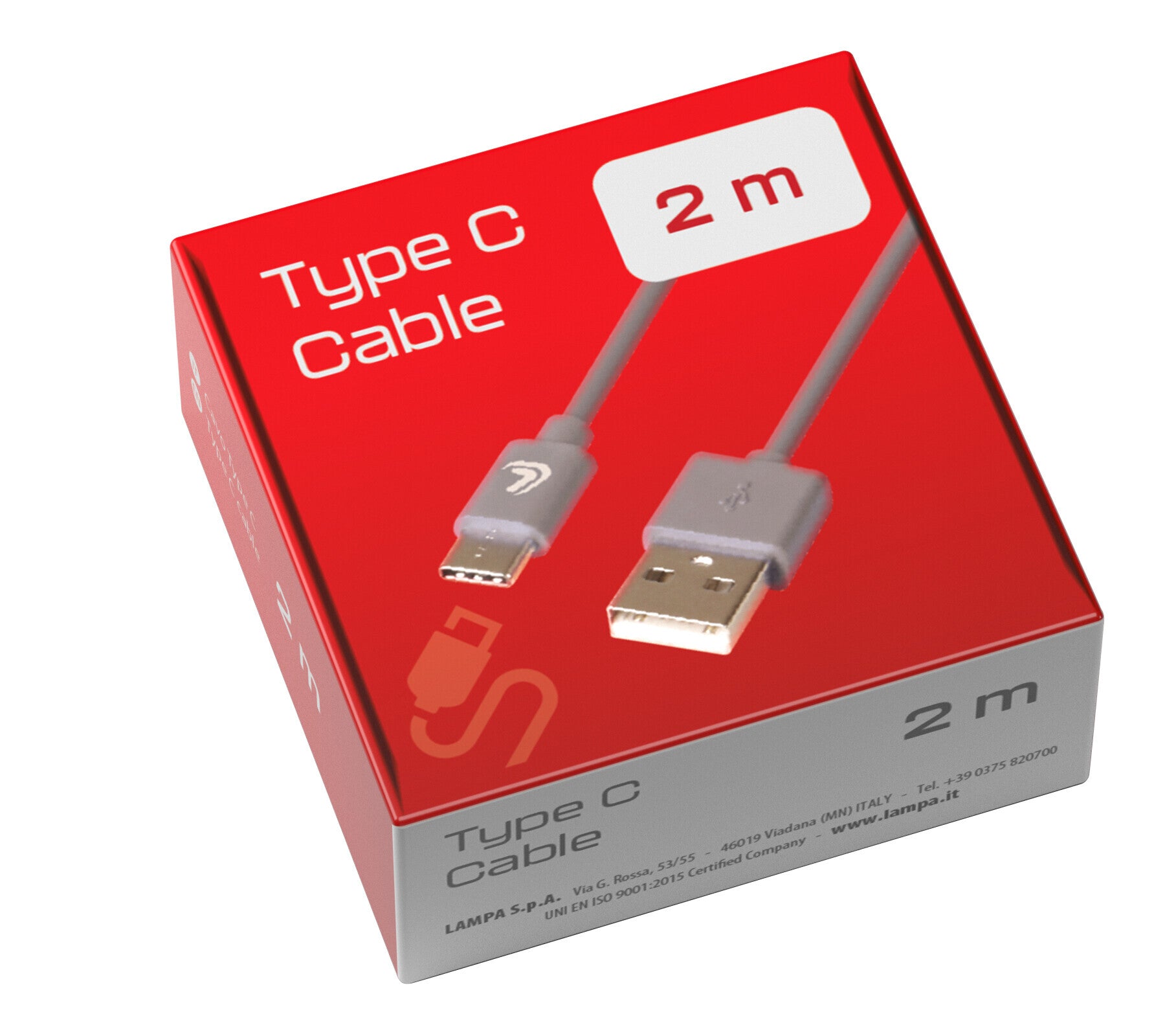 Linea Essentials, Cavo Usb > Usb Type-C - 200 cm - Grigio