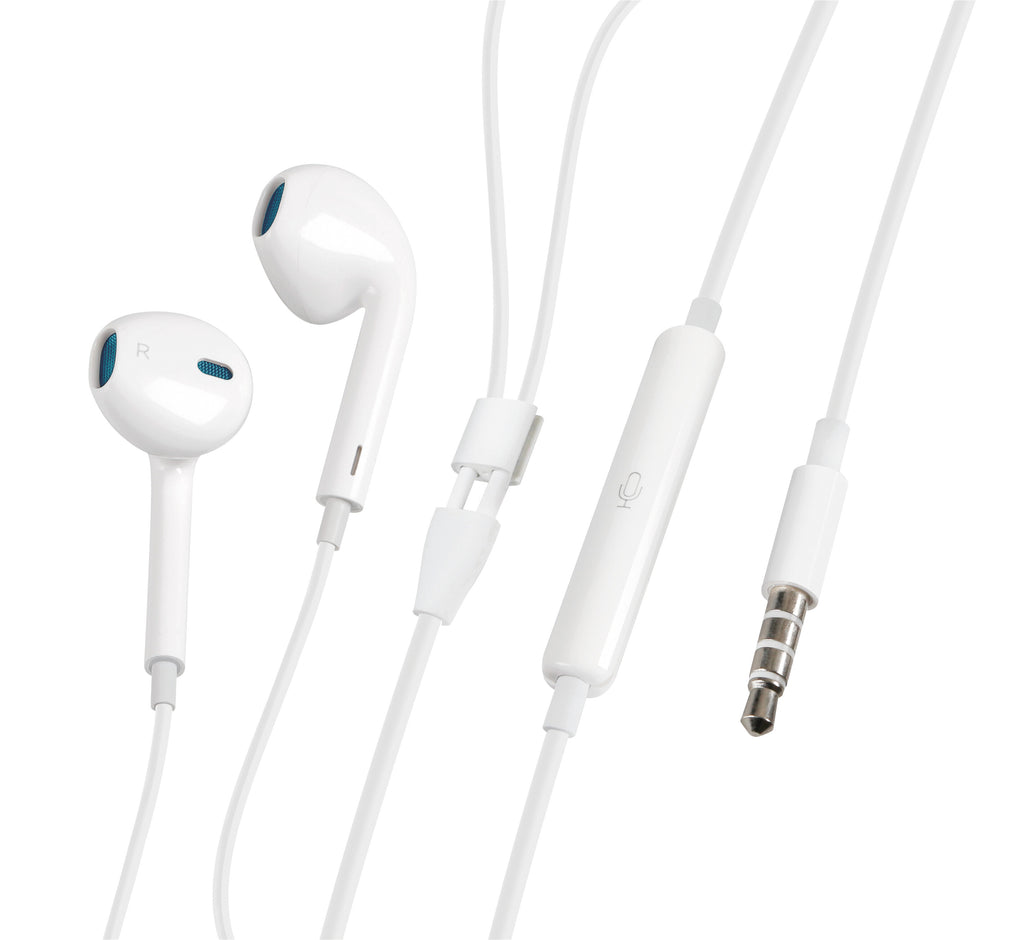 Linea Essentials, Auricolare stereo a capsula con microfono - 120 cm - Bianco