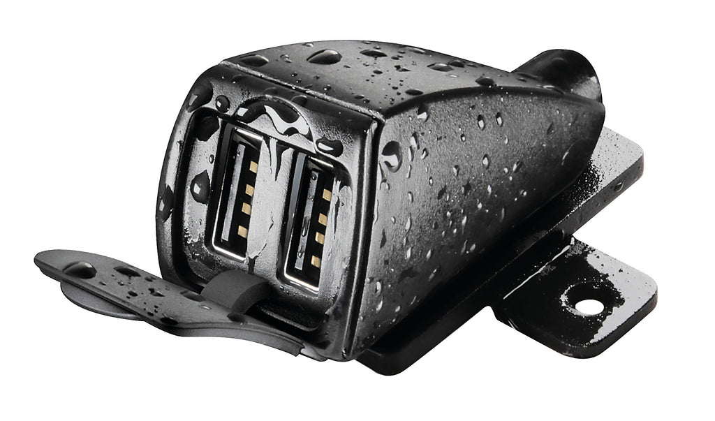 Usb-Fix Trek 2, doppio caricatore usb resistente all’acqua, fissaggio con viti o biadesivo - Ultra Fast Charge - 5400 mA - 12/24V