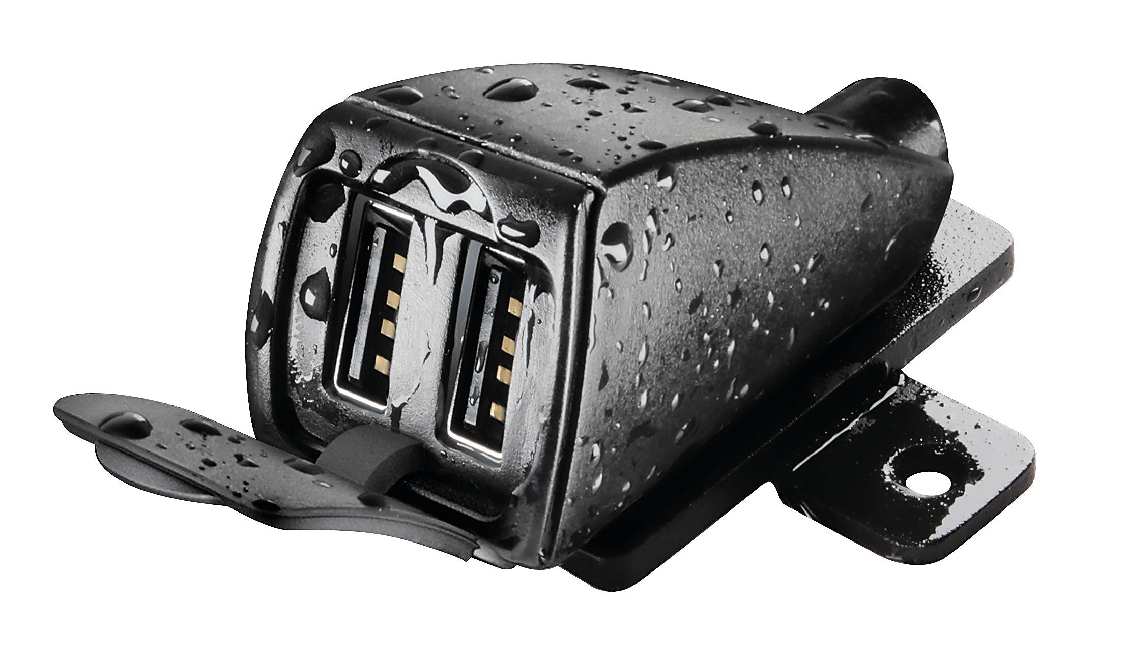 Usb-Fix Trek 2, doppio caricatore usb resistente all’acqua, fissaggio con viti o biadesivo - Ultra Fast Charge - 5400 mA - 12/24V