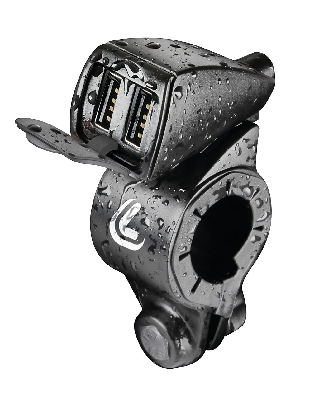 Usb-Fix Trek, doppio caricatore usb resistente all’acqua, fissaggio a manubrio - Ultra Fast Charge - 5400 mA - 12/24V