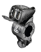 Usb-Fix Trek, doppio caricatore usb resistente all’acqua, fissaggio a manubrio - Ultra Fast Charge - 5400 mA - 12/24V