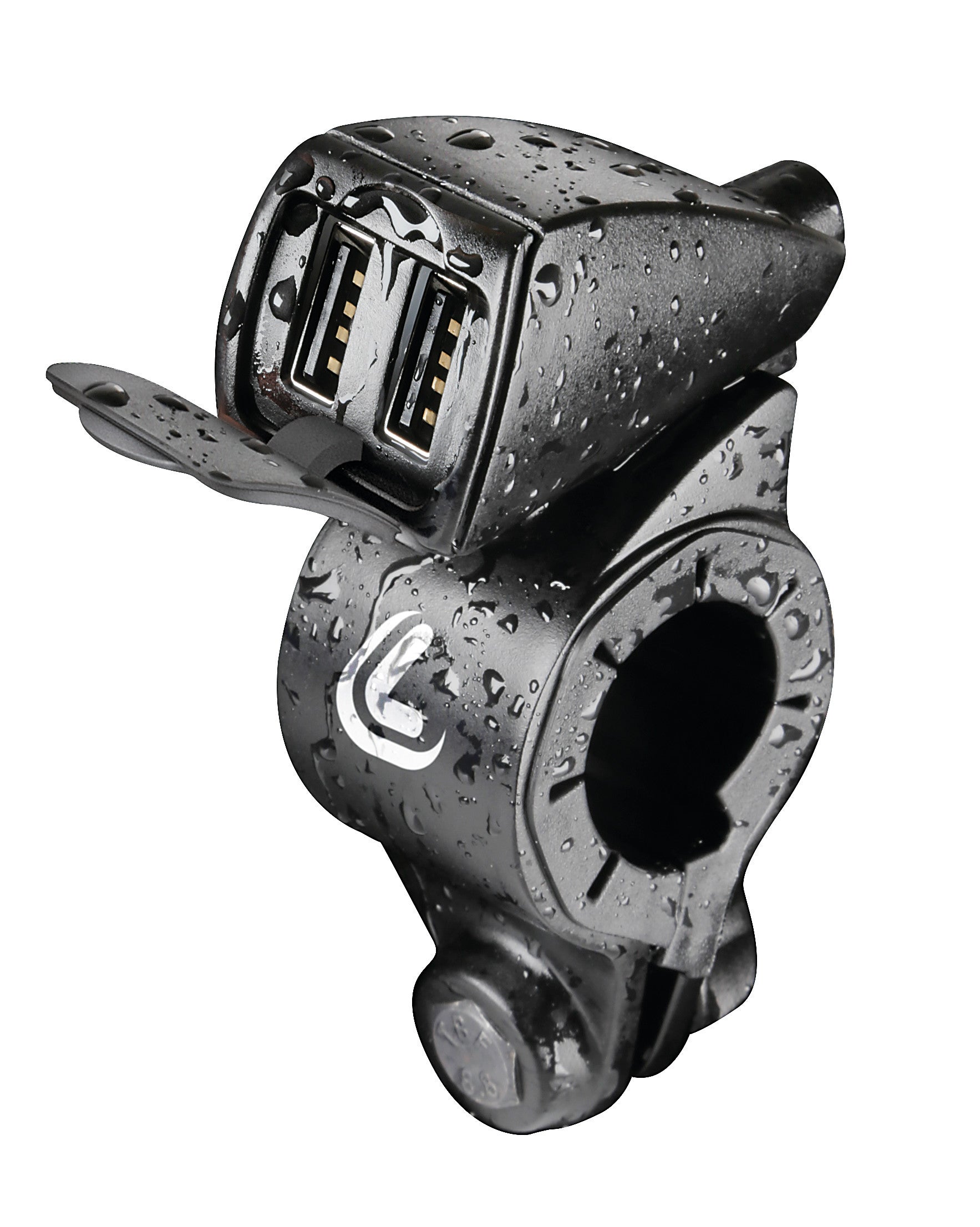 Usb-Fix Trek, doppio caricatore usb resistente all’acqua, fissaggio a manubrio - Ultra Fast Charge - 5400 mA - 12/24V
