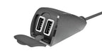 Usb-Fix Trek, doppio caricatore usb resistente all’acqua, fissaggio a manubrio - Ultra Fast Charge - 5400 mA - 12/24V