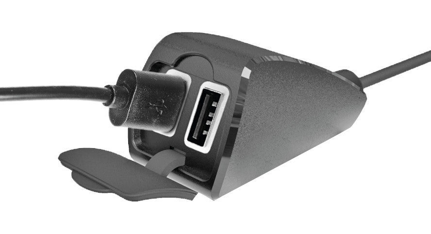 Usb-Fix Trek, doppio caricatore usb resistente all’acqua, fissaggio a manubrio - Ultra Fast Charge - 5400 mA - 12/24V