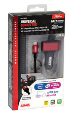 Caricabatteria Universal (Apple 8 pin / Micro Usb) con 2 porte Usb - Fast Charge - 5800 mA - 12/24V