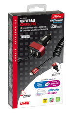 Caricabatteria Universal (Apple 8 pin / Micro Usb) con 2 porte Usb - Fast Charge - 5800 mA - 12/24V