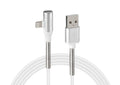 Cavo 90° Usb > Apple 8 Pin + adattatore auricolari - 200 cm - Bianco