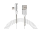 Cavo 90° Usb > Apple 8 Pin + adattatore auricolari - 200 cm - Bianco
