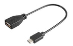 Cavo OTG Usb > Usb Type-C - 20 cm - Nero