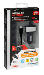 Caricabatteria Micro Usb con 2 porte Usb - Fast Charge - 5800 mA - 12/24V