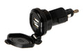 Din-Tech, caricabatteria Din 2 porte Usb - Fast Charge - 2700 mA - 12/32V
