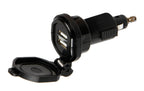 Din-Tech, caricabatteria Din 2 porte Usb - Fast Charge - 2700 mA - 12/32V