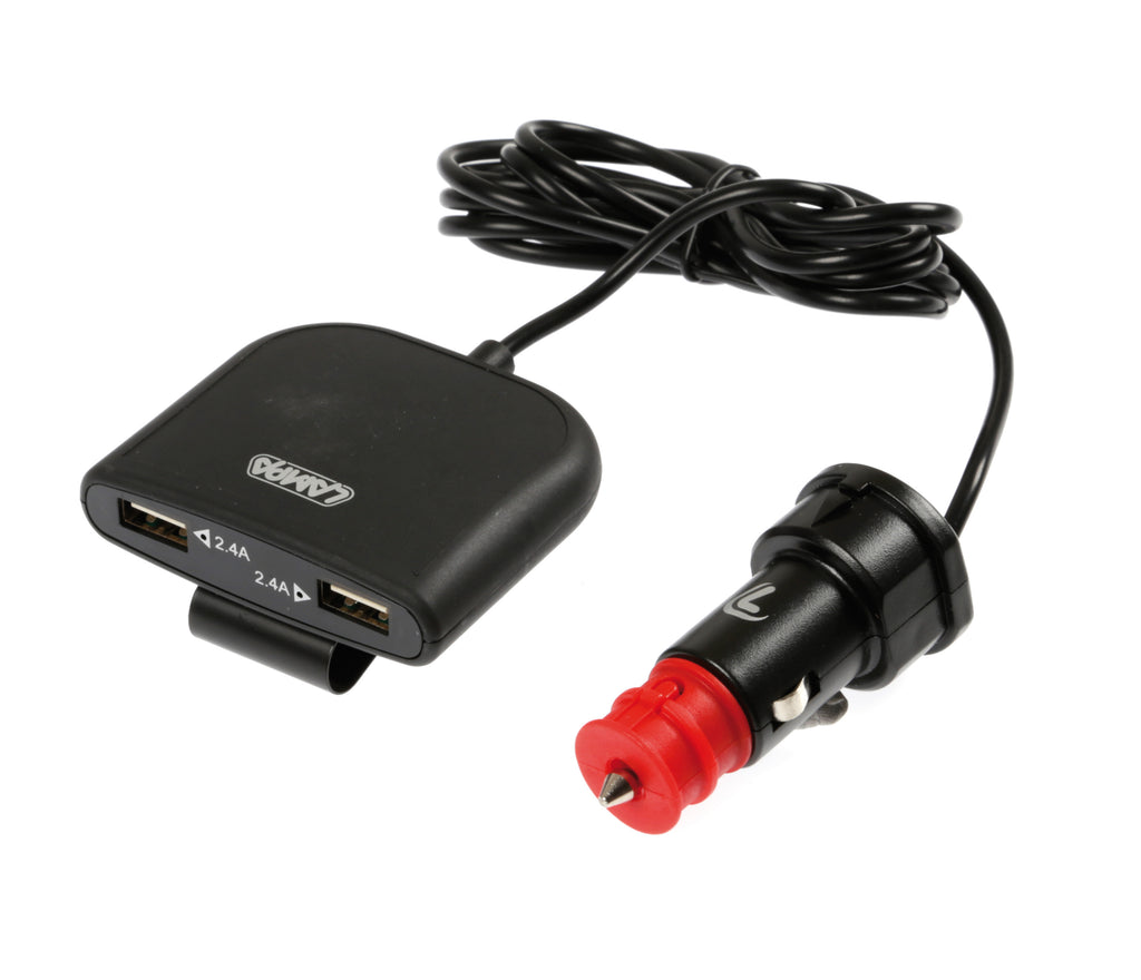 Caricabatteria 4 porte Usb con prolunga - Fast Charge - 7800 mA - 12/24V