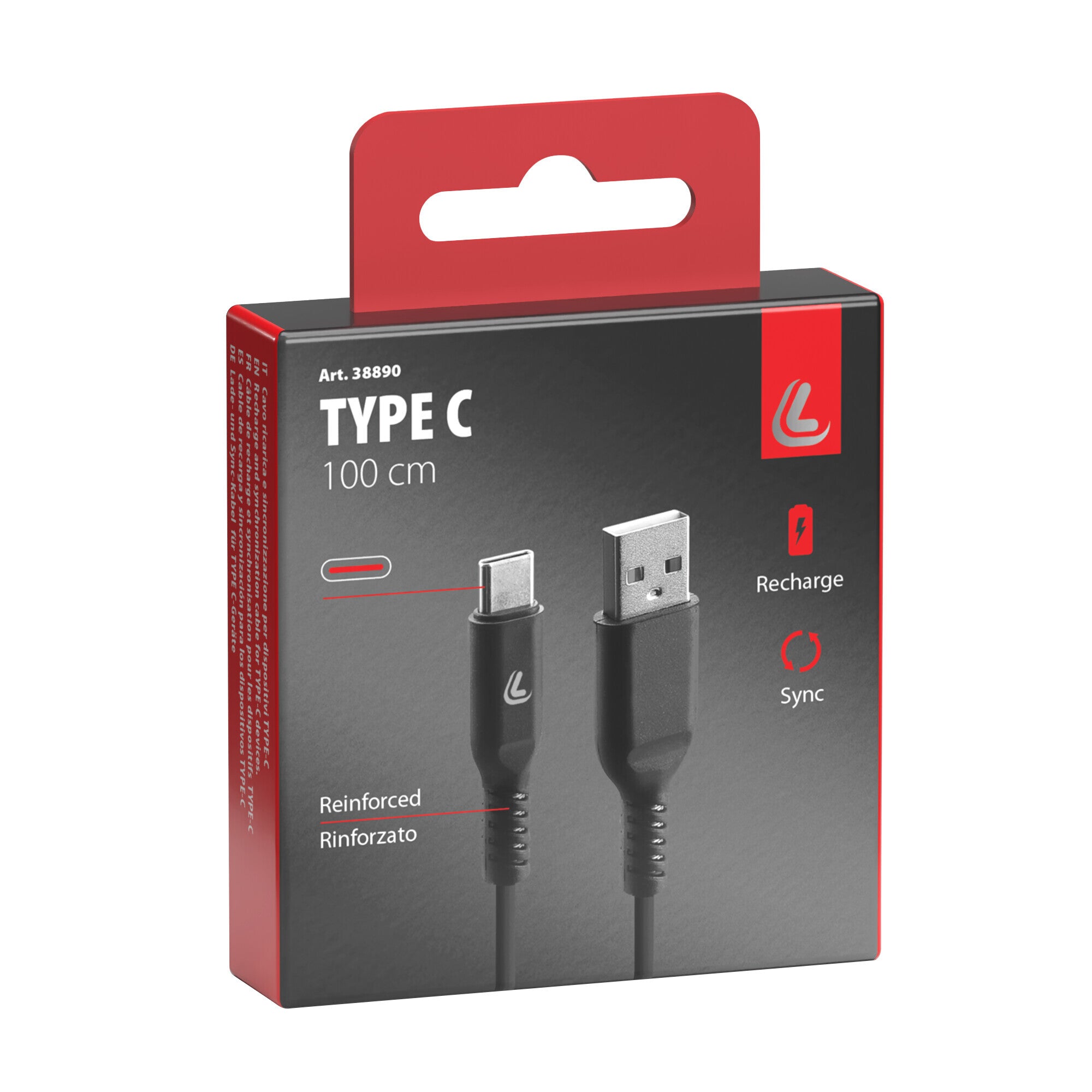 Cavo Usb > Usb Type-C - 100 cm - Nero