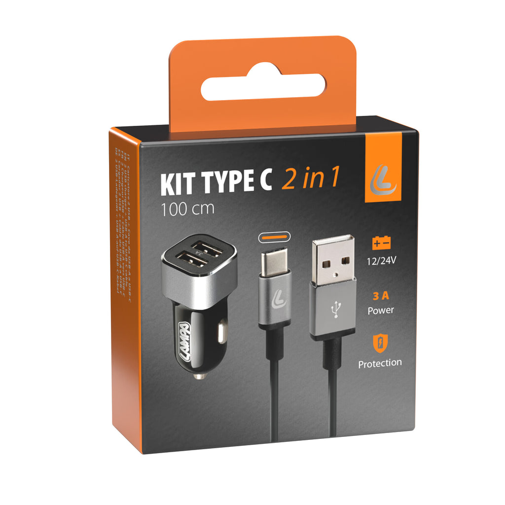 Kit 2 in 1 Usb Type-C - Fast Charge - 12/24V