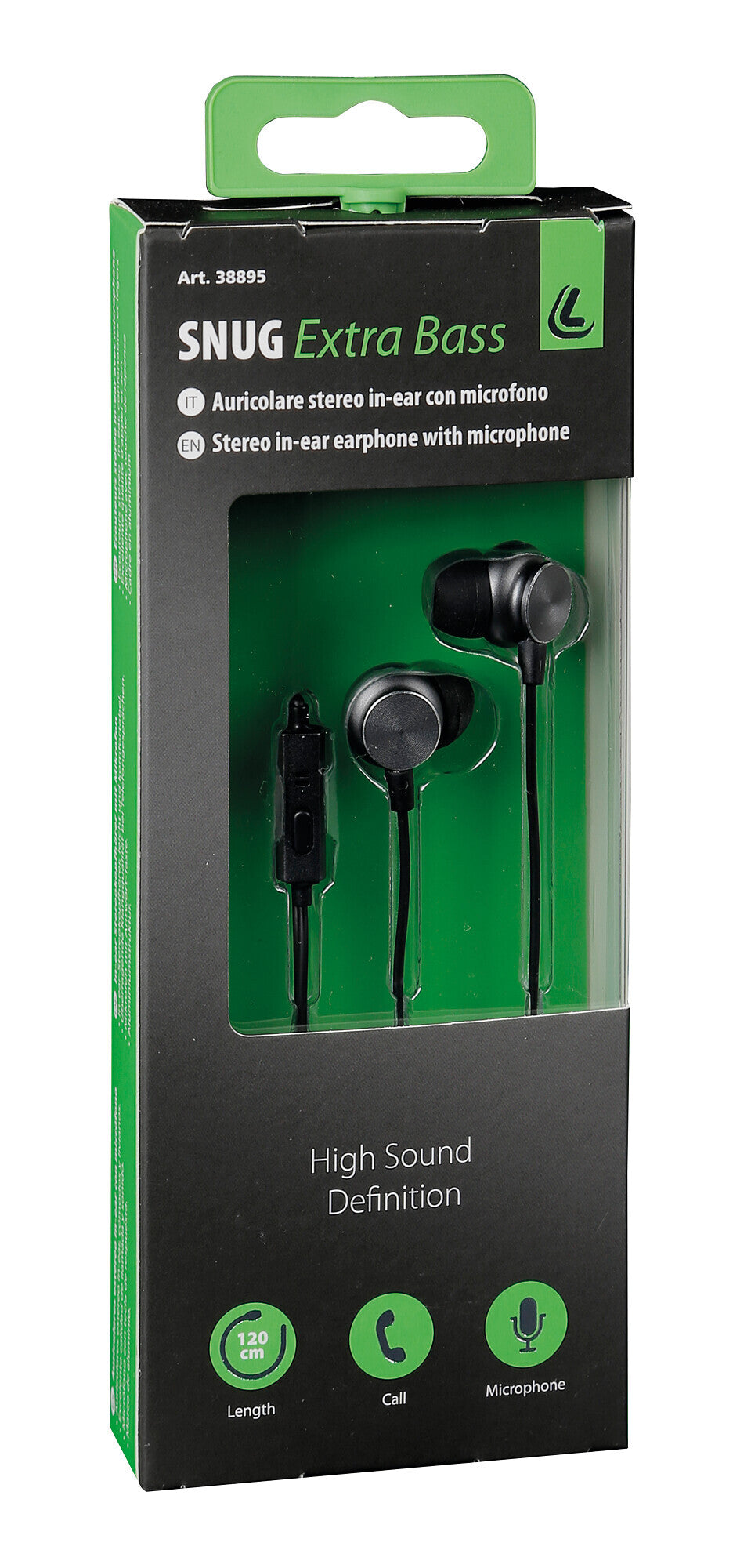 Snug, auricolare stereo in-ear con microfono
