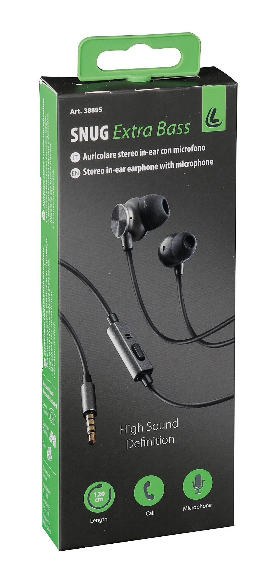Snug, auricolare stereo in-ear con microfono