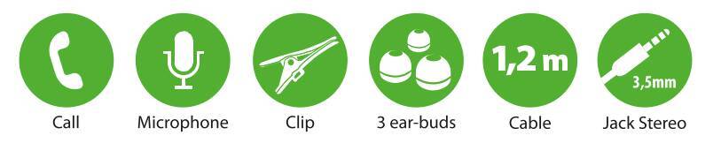 Snug, auricolare stereo in-ear con microfono
