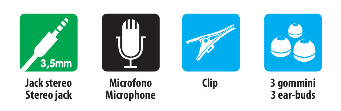 Snug, auricolare stereo in-ear con microfono