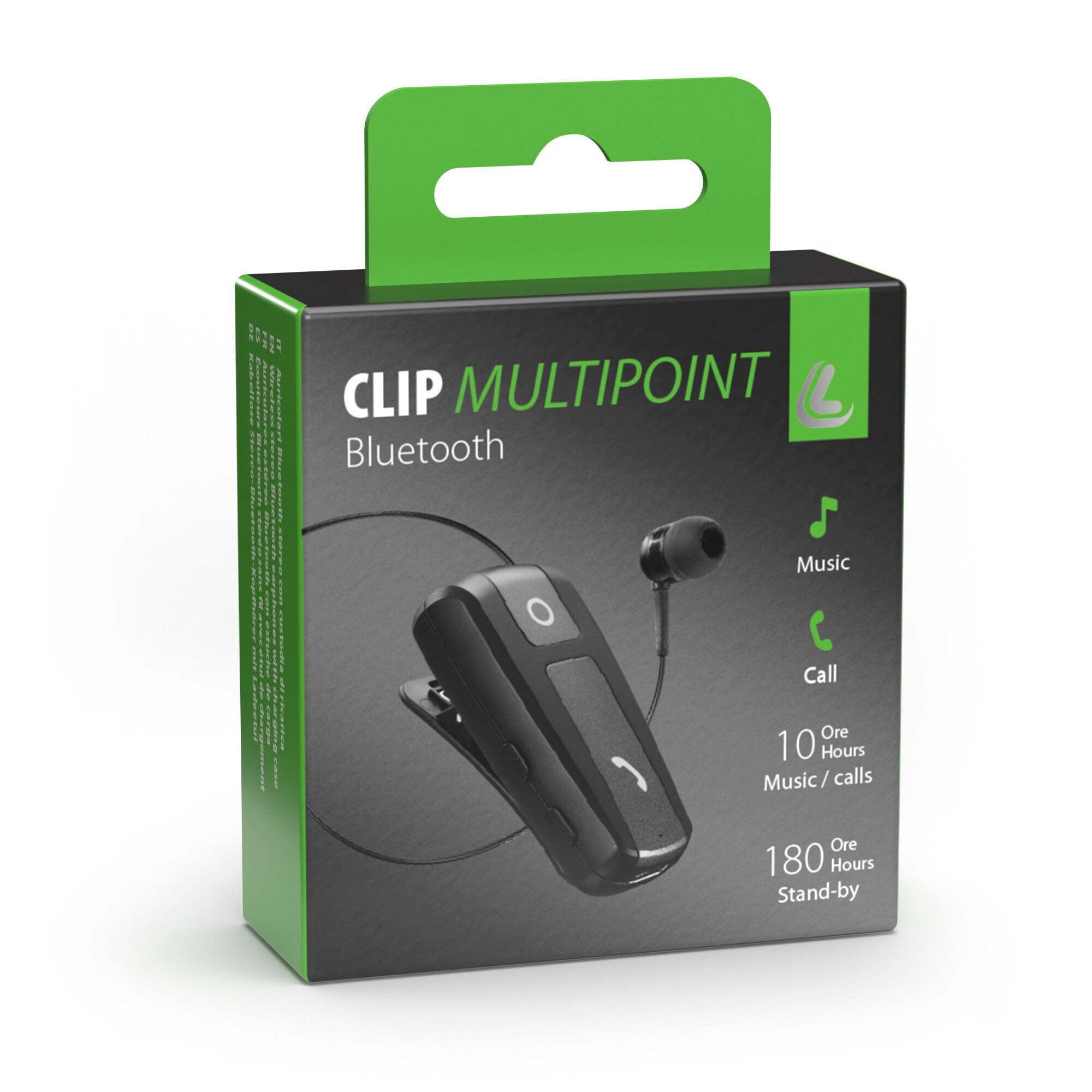 Clip, auricolare Bluetooth retrattile