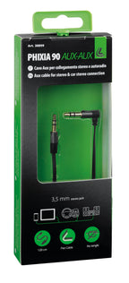 Phixia 90°, cavo AUX-AUX - 120 cm - Nero