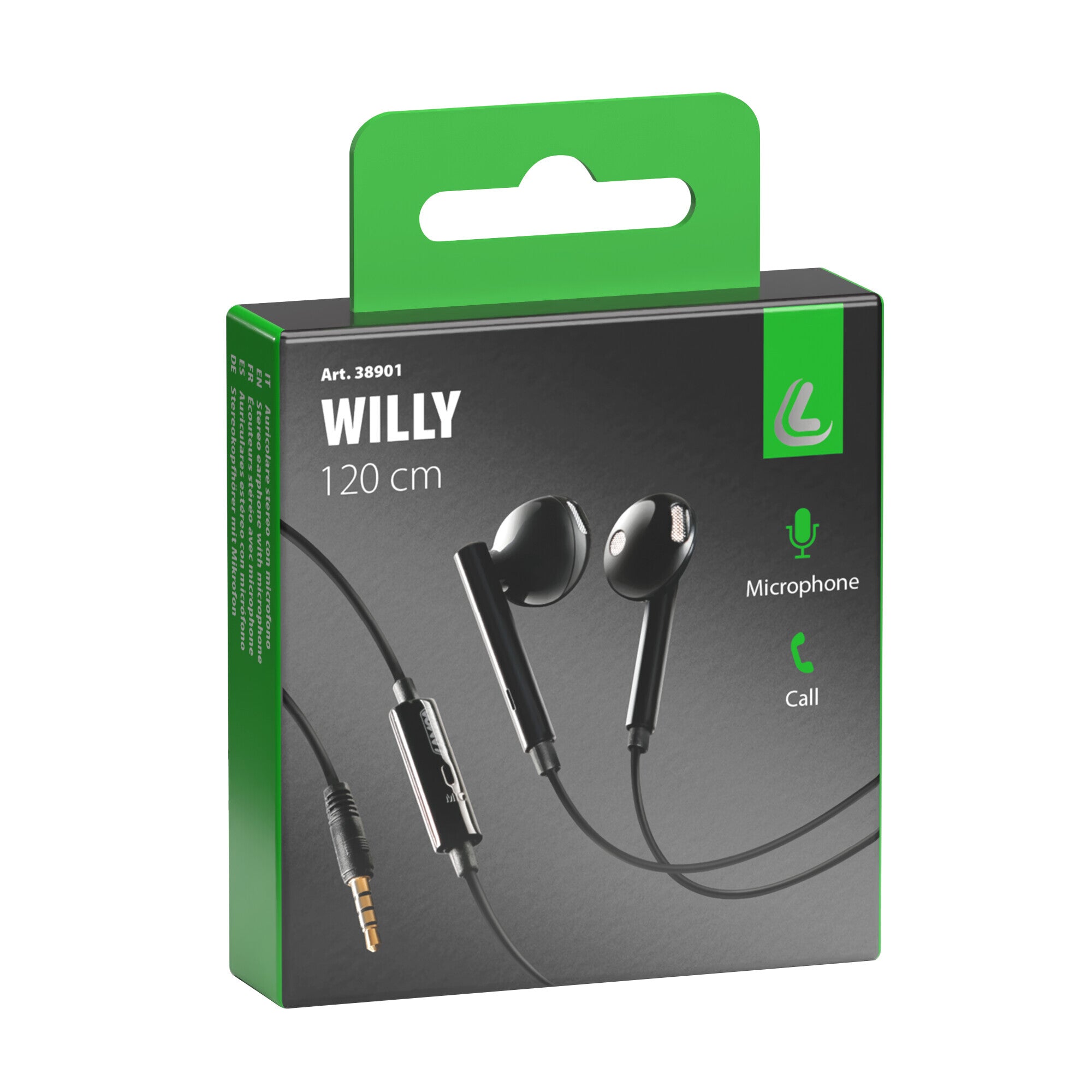 Willy, auricolare stereo con microfono