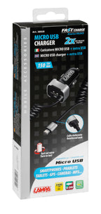 Caricabatteria Micro Usb con 1 porta Usb - Fast Charge - 2400 mA - 12/24V