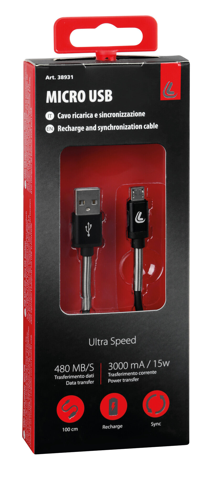 Cavo Usb > Micro Usb - 100 cm - Nero
