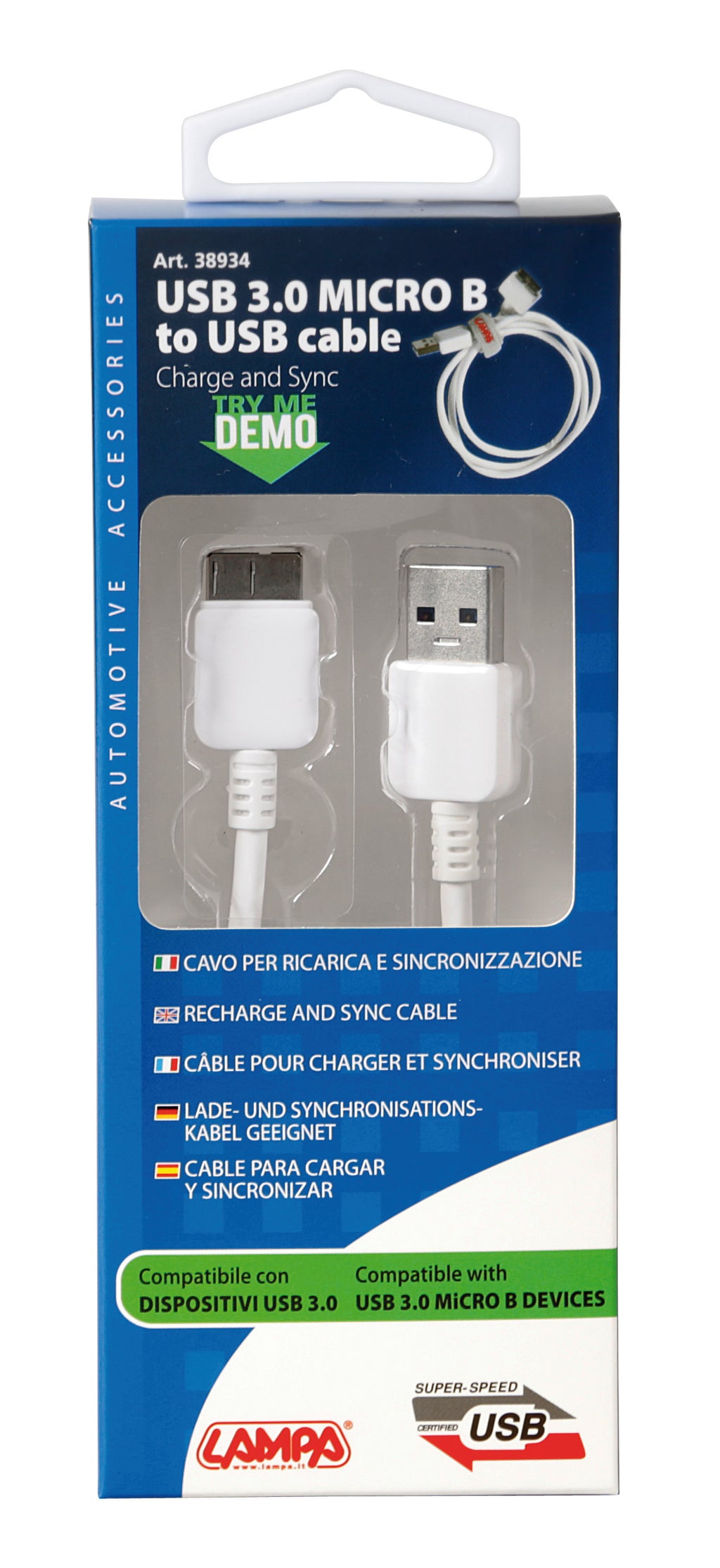 Cavo Usb > Usb 3.0 Micro B - 100 cm - Bianco